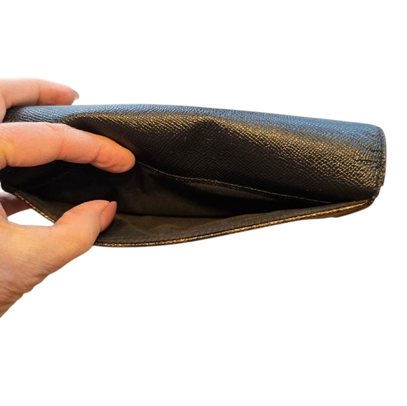 Coach Metallic Gold Black Leather Slim Long Multi-Compartment Wallet - Picture 11 of 13